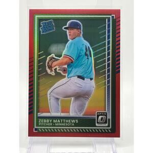 2025 Panini Optic Zebby Matthews Rated Rookie Red Prizm Refractor 63/99 SP Twins